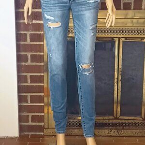 Abercrombie & Fitch Distressed Jeans 2 Embellished Low Rise Skinny Pants